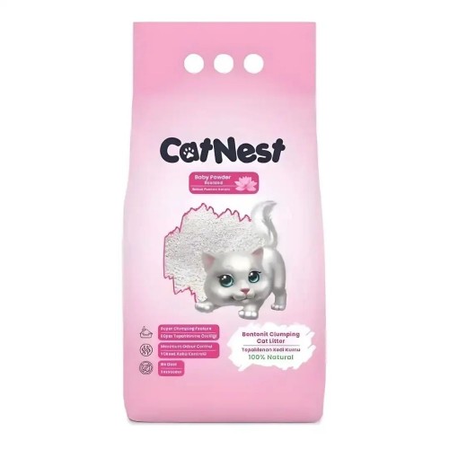 CatNest Bebek Pudralı Kedi Kumu 10 LT