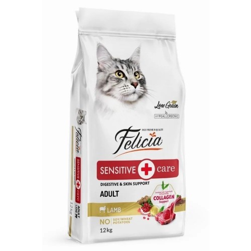 Felicia Kuzu Etli Az Tahıllı HypoAllergenic Yetişkin Kedi Maması 12 KG