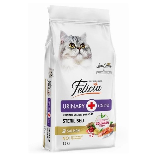 Felicia Somonlu Az Tahıllı HypoAllergenic Kısırlaştırılmış Kedi Maması 12 KG