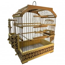 Ahşap Kafes Büyük İşlemeli Telli