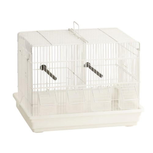 Çifthane Bölmeli Beyaz Kuş Kafesi