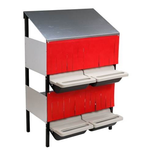 4 Gözlü 2 Kat Galvaniz Tavuk Folluk