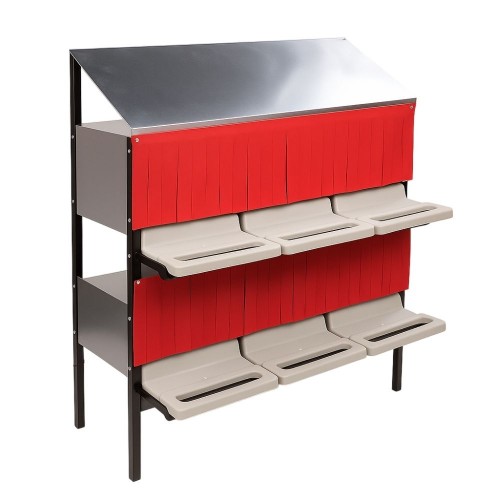 6 Gözlü 2 Kat Galvaniz Tavuk Folluk